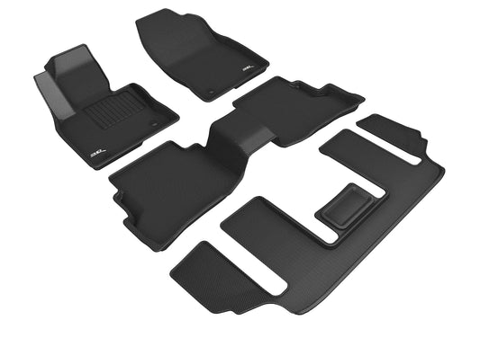 All-Weather Custom-Fit Floor Mats for Mazda Cx-9 6-Seats 2020-2023 with Non-Slip Backing - Black - 1st Row 2nd Row 3rd Row