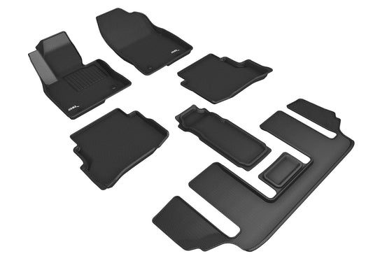 All-Weather Custom-Fit Floor Mats for Mazda Cx-9 2016-2023 with Non-Slip Backing - Black - 1st Row 2nd Row 3rd Row