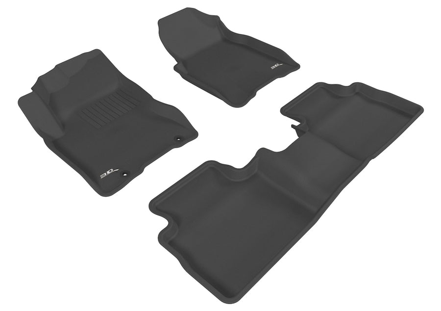 All-Weather Custom-Fit Floor Mats for Nissan Rogue 2008-2013 with Non-Slip Backing - Black - 1st Row 2nd Row