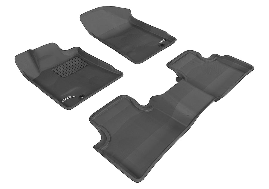 All-Weather Custom-Fit Floor Mats for Nissan Maxima 2009-2014 with Non-Slip Backing - Black - 1st Row 2nd Row