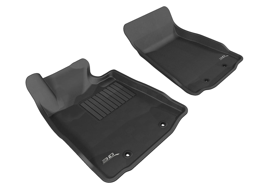 All-Weather Custom-Fit Floor Mats for Nissan 370Z 2009-2020 with Non-Slip Backing - Black - 1st Row