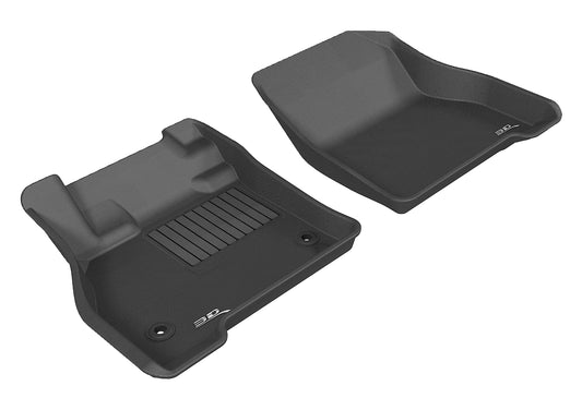 All-Weather Custom-Fit Floor Mats for Nissan Leaf 2011-2012 with Non-Slip Backing - Black - 1st Row