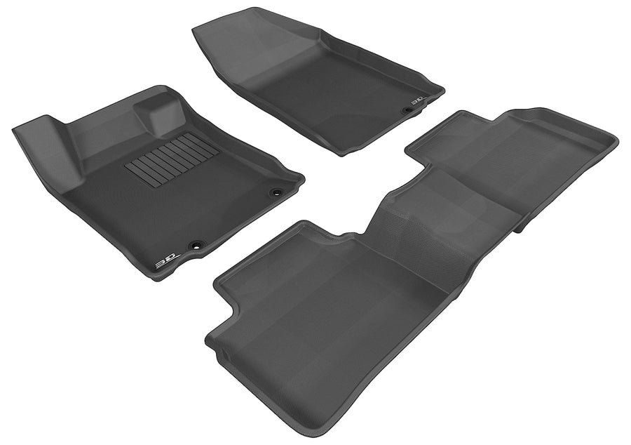 All-Weather Custom-Fit Floor Mats for Nissan Altima Sedan 2013-2013 with Non-Slip Backing - Black - 1st Row 2nd Row