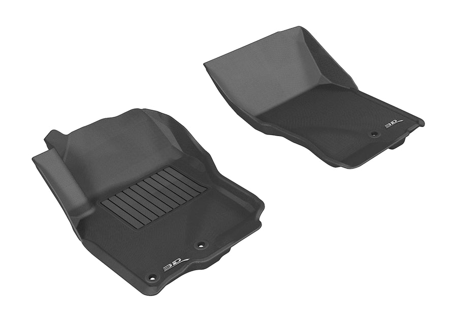 All-Weather Custom-Fit Floor Mats for Nissan Frontier Crew/ King Cab 2005-2019 with Non-Slip Backing - Black - 1st Row