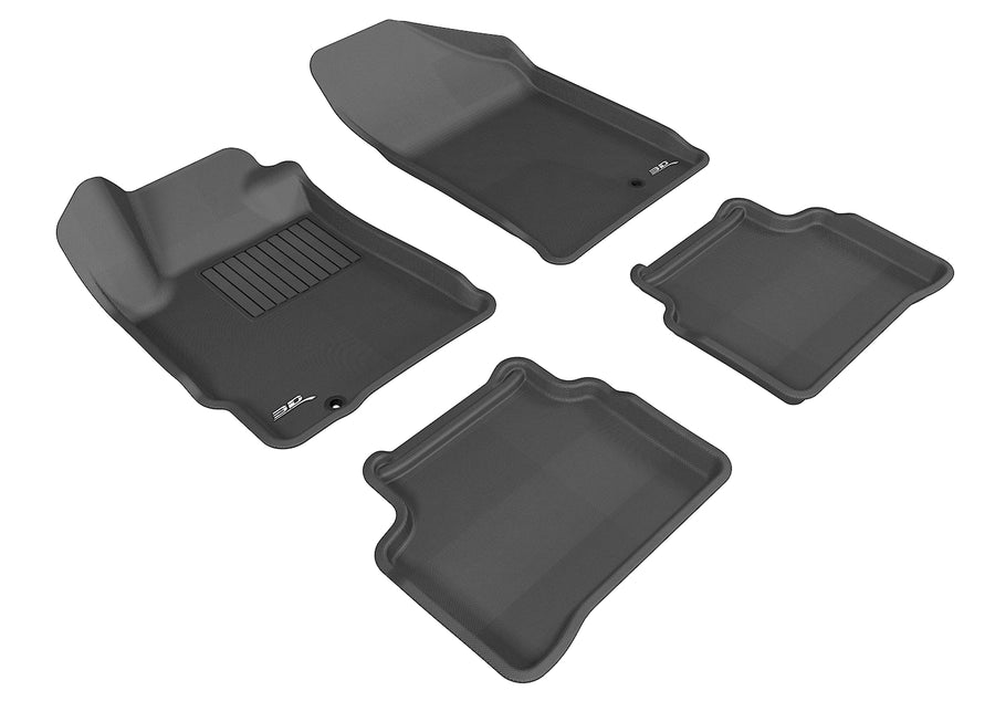 All-Weather Custom-Fit Floor Mats for Nissan Altima 2007-2012 with Non-Slip Backing - Black - 1st Row 2nd Row