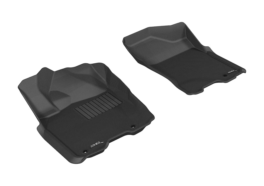 All-Weather Custom-Fit Floor Mats for Nissan Titan King/ Crew Cab 2009-2015 with Non-Slip Backing - Black - 1st Row