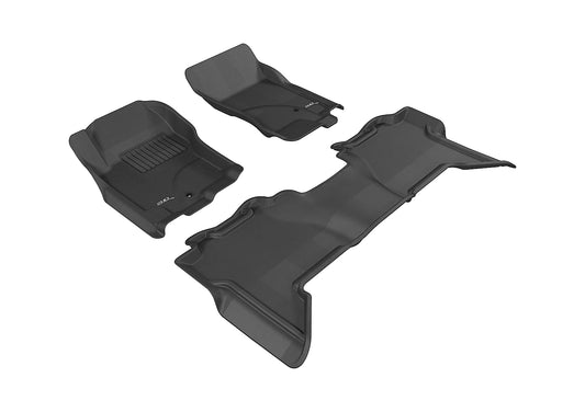 All-Weather Custom-Fit Floor Mats for Nissan Pathfinder 2005-2012 with Non-Slip Backing - Black - 1st Row 2nd Row