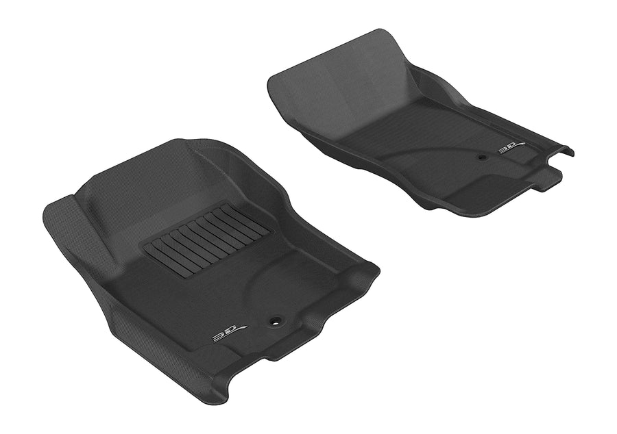 All-Weather Custom-Fit Floor Mats for Nissan Pathfinder/Xterra 2005-2015 with Non-Slip Backing - Black - 1st Row