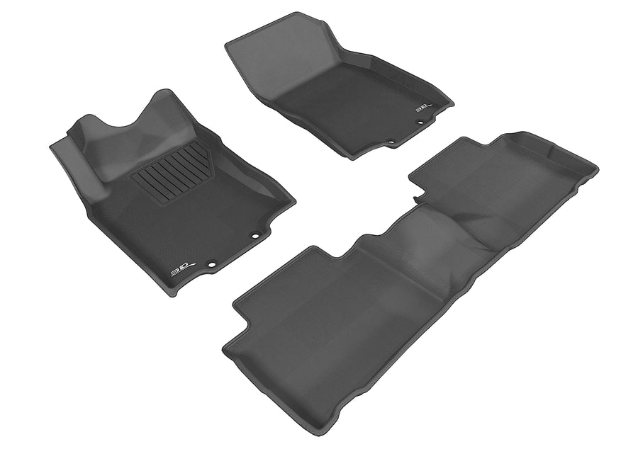 All-Weather Custom-Fit Floor Mats for Nissan Rogue 2014-2020 with Non-Slip Backing - Black - 1st Row 2nd Row