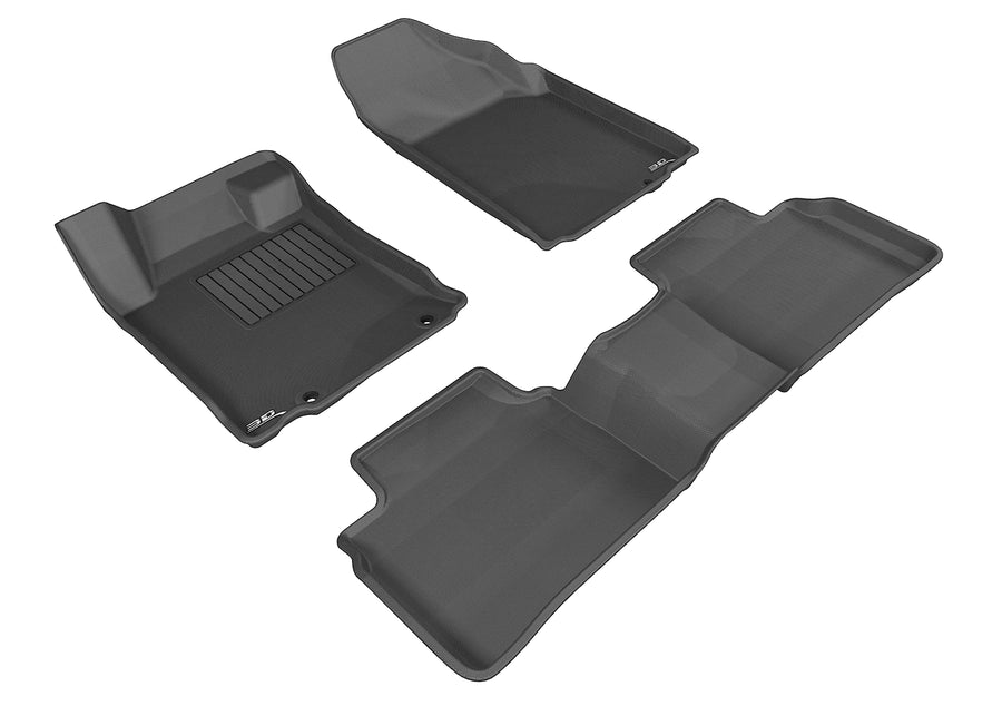 All-Weather Custom-Fit Floor Mats for Nissan Altima Sedan 2013-2015 with Non-Slip Backing - Black - 1st Row 2nd Row