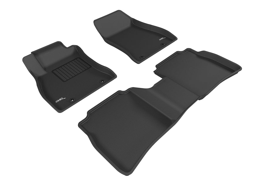 All-Weather Custom-Fit Floor Mats for Nissan Sentra 2013-2019 with Non-Slip Backing - Black - 1st Row 2nd Row