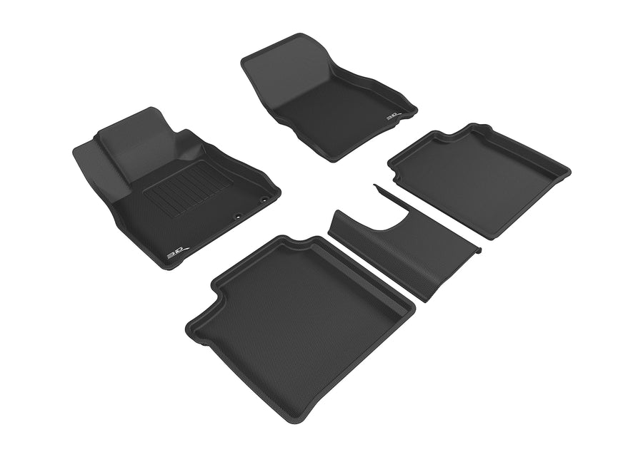 All-Weather Custom-Fit Floor Mats for Nissan Versa Note 2014-2019 with Non-Slip Backing - Black - 1st Row 2nd Row