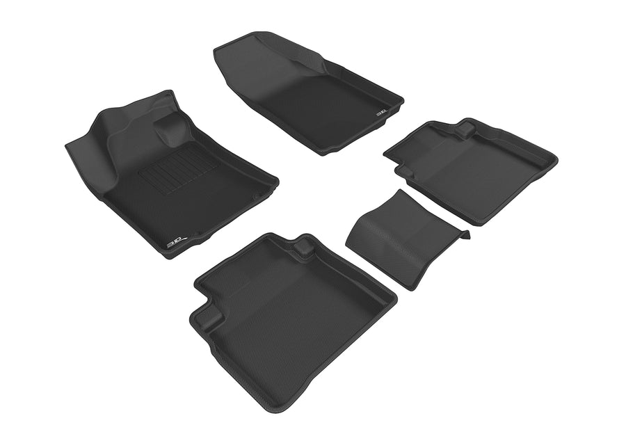 All-Weather Custom-Fit Floor Mats for Nissan Maxima 2016-2023 with Non-Slip Backing - Black - 1st Row 2nd Row