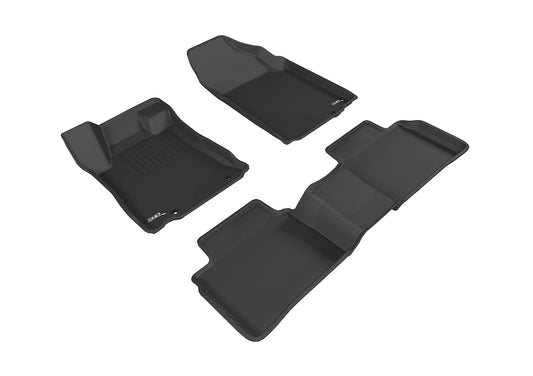 All-Weather Custom-Fit Floor Mats for Nissan Altima Sedan 2016-2018 with Non-Slip Backing - Black - 1st Row 2nd Row