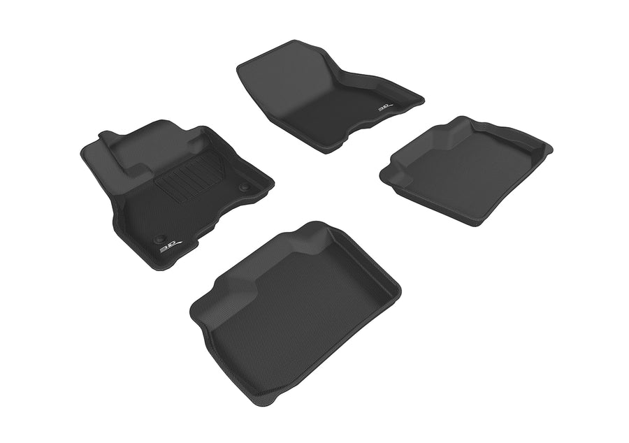 All-Weather Custom-Fit Floor Mats for Nissan Leaf 2013-2019 with Non-Slip Backing - Black - 1st Row 2nd Row