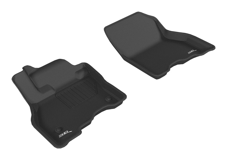 All-Weather Custom-Fit Floor Mats for Nissan Leaf 2013-2019 with Non-Slip Backing - Black - 1st Row