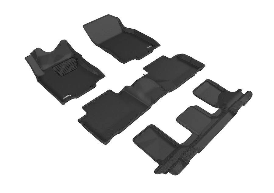 All-Weather Custom-Fit Floor Mats for Nissan Rogue 2014-2020 with Non-Slip Backing - Black - 1st Row 2nd Row 3rd Row