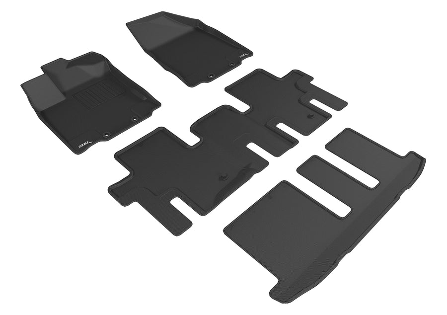 All-Weather Custom-Fit Floor Mats for Nissan Pathfinder 2013-2020 with Non-Slip Backing - Black - 1st Row 2nd Row 3rd Row