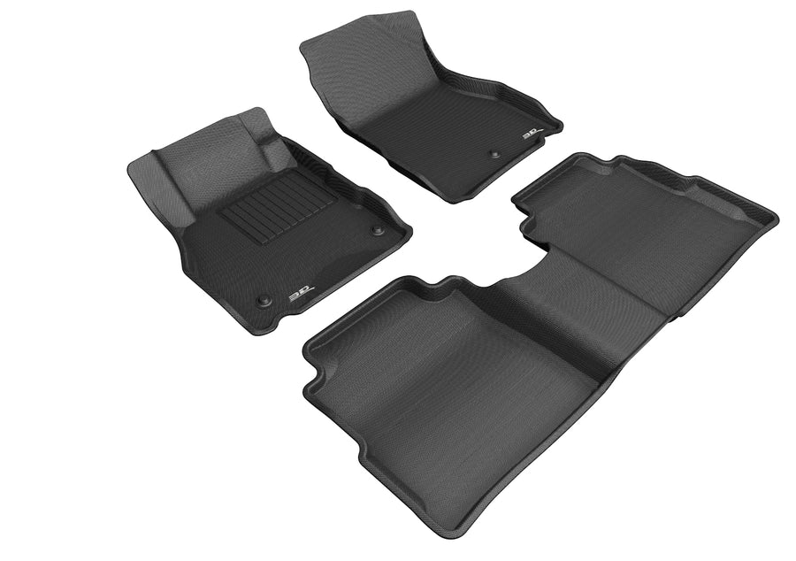 All-Weather Custom-Fit Floor Mats for Nissan Kicks 2018-2024 with Non-Slip Backing - Black - 1st Row 2nd Row