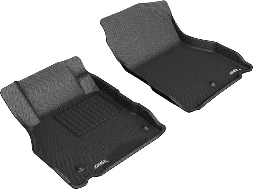 All-Weather Custom-Fit Floor Mats for Nissan Kicks 2018-2024 with Non-Slip Backing - Black - 1st Row