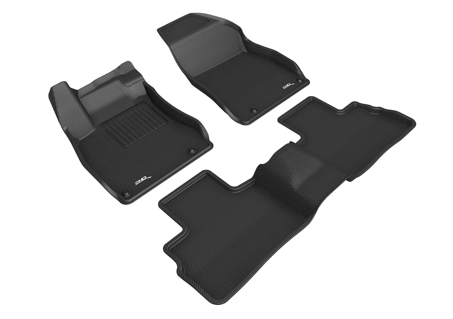 All-Weather Custom-Fit Floor Mats for Nissan Sentra 2020-2021 with Non-Slip Backing - Black - 1st Row 2nd Row