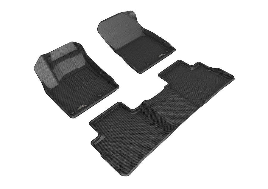 All-Weather Custom-Fit Floor Mats for Nissan Rogue 2021-2022 with Non-Slip Backing - Black - 1st Row 2nd Row