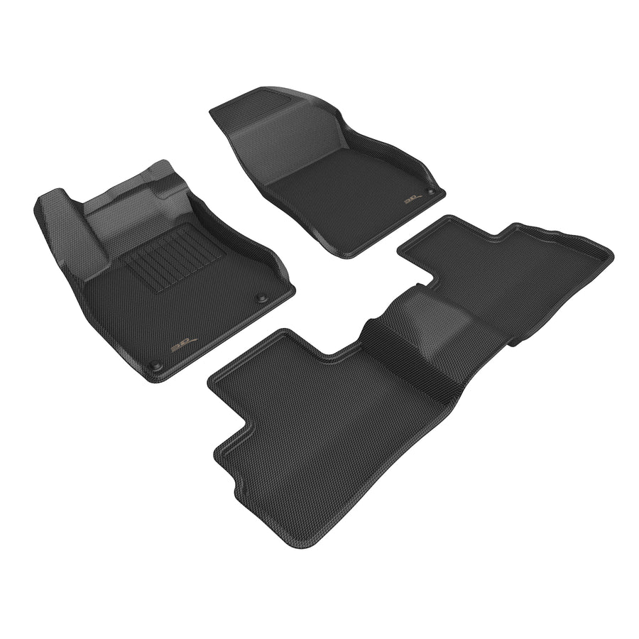 All-Weather Custom-Fit Floor Mats for Nissan Sentra 2022-2025 with Non-Slip Backing - Black - 1st Row 2nd Row