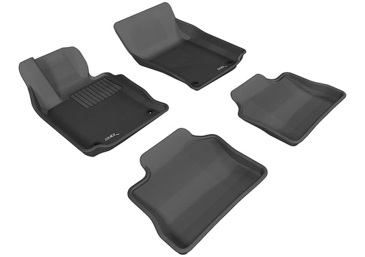 All-Weather Custom-Fit Floor Mats for Porsche Panamera 2010-2016 with Non-Slip Backing - Black - 1st Row 2nd Row