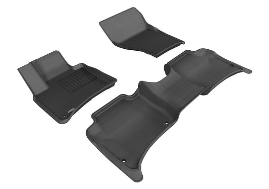 All-Weather Custom-Fit Floor Mats for Porsche Cayenne 2011-2018 with Non-Slip Backing - Black - 1st Row 2nd Row