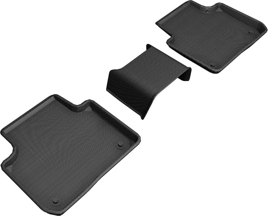 All-Weather Custom-Fit Floor Mats For Porsche Cayenne (9Y0) Suv 2019-2026 / Cayenne Coupe (9Y3) 2021-2026 (3 Pcs) With Non-Slip Backing - Black - 2Nd Row