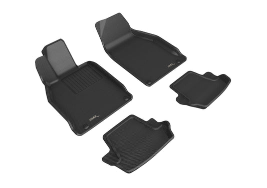 All-Weather Custom-Fit Floor Mats for Porsche 911 2020-2024 with Non-Slip Backing - Black - 1st Row 2nd Row