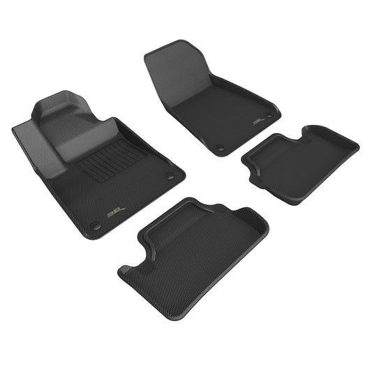 All-Weather Custom-Fit Floor Mats For Polestar 2 2021-2025 With Non-Slip Backing - Black - 1St Row 2Nd Row
