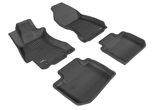 All-Weather Custom-Fit Floor Mats for Subaru Wrx/ Wrx Sti 2015-2021 with Non-Slip Backing - Black - 1st Row 2nd Row