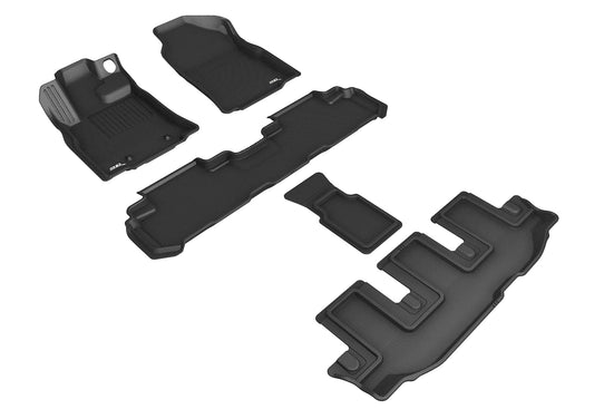 All-Weather Custom-Fit Floor Mats for Subaru Ascent 2019-2025 with Non-Slip Backing - Black - 1st Row 2nd Row 3rd Row