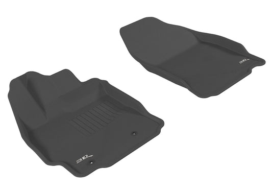 All-Weather Custom-Fit Floor Mats for Scion Tc 2011-2013 with Non-Slip Backing - Black - 1st Row