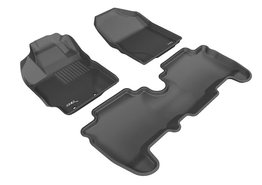 All-Weather Custom-Fit Floor Mats for Scion Xd 2013-2014 with Non-Slip Backing - Black - 1st Row 2nd Row