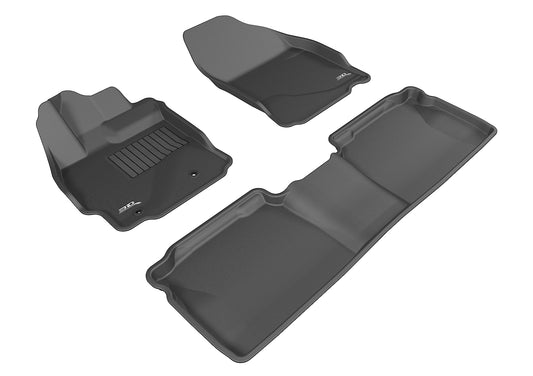 All-Weather Custom-Fit Floor Mats for Scion Tc 2014-2016 with Non-Slip Backing - Black - 1st Row 2nd Row
