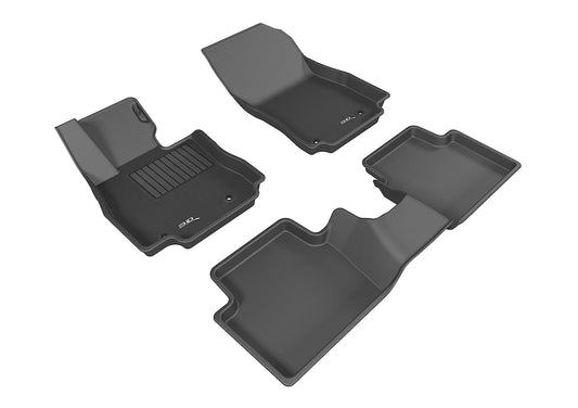 All-Weather Custom-Fit Floor Mats for Scion Ia 2016-2016 with Non-Slip Backing - Black - 1st Row 2nd Row