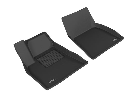 All-Weather Custom-Fit Floor Mats for Tesla Model S 2012-2014 with Non-Slip Backing - Black - 1st Row