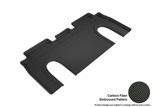 All-Weather Custom-Fit Floor Mats for Tesla Model X 6-Seat 2016-2021 with Non-Slip Backing - Black - 2nd Row