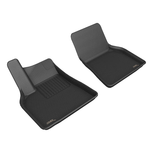 All-Weather Custom-Fit Floor Mats for Tesla Model Y 2020-2020 with Non-Slip Backing - Black - 1st Row