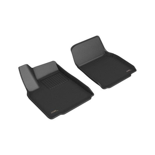 All-Weather Custom-Fit Floor Mats for Tesla Model X 2022-2025 with Non-Slip Backing - Black - 1st Row