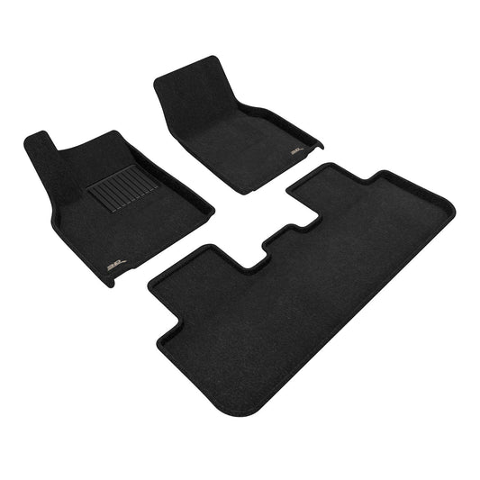 All-Weather Custom-Fit Floor Mats for Tesla Model Y Juniper 2026 with Non-Slip Backing - Black - 1st Row 2nd Row