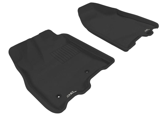 All-Weather Custom-Fit Floor Mats for Toyota Sienna 2011-2012 with Non-Slip Backing - Black - 1st Row