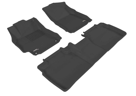 All-Weather Custom-Fit Floor Mats for Toyota Camry/Camry Hybrid 2012-2014 with Non-Slip Backing - Black - 1st Row 2nd Row