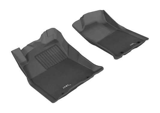 All-Weather Custom-Fit Floor Mats for Toyota Tacoma Double Cab 2012-2015 with Non-Slip Backing - Black - 1st Row