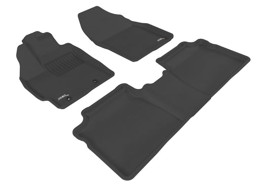All-Weather Custom-Fit Floor Mats for Toyota Prius 2012-2015 with Non-Slip Backing - Black - 1st Row 2nd Row