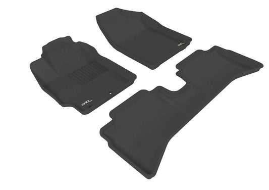 All-Weather Custom-Fit Floor Mats for Toyota Prius C 2012-2015 with Non-Slip Backing - Black - 1st Row 2nd Row