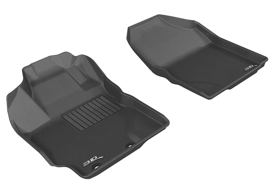 All-Weather Custom-Fit Floor Mats for Toyota Yaris Hatchback 2012-2018 with Non-Slip Backing - Black - 1st Row