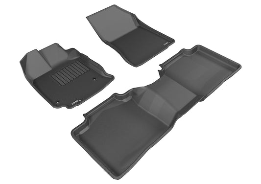 All-Weather Custom-Fit Floor Mats for Toyota Venza 2013-2015 with Non-Slip Backing - Black - 1st Row 2nd Row